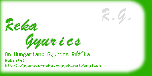 reka gyurics business card